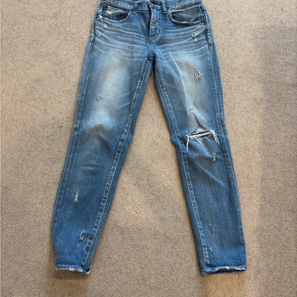 Moussy Blue Distressed Skinny Jeans
